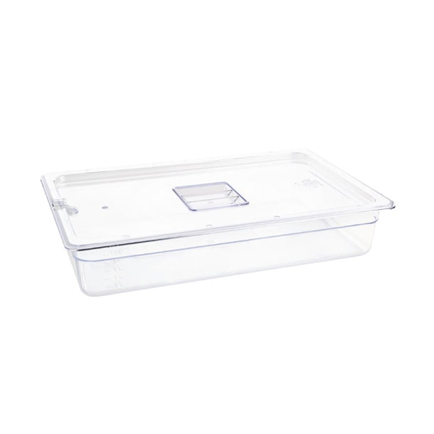 Vogue Polycarbonate 1-1 Gastronorm Container 100mm Clear