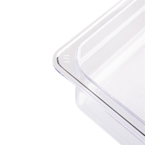 Vogue Polycarbonate 1-6 Gastronorm Lid Clear