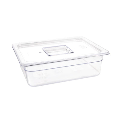 Vogue Polycarbonate 1-2 Gastronorm Container 100mm Clear