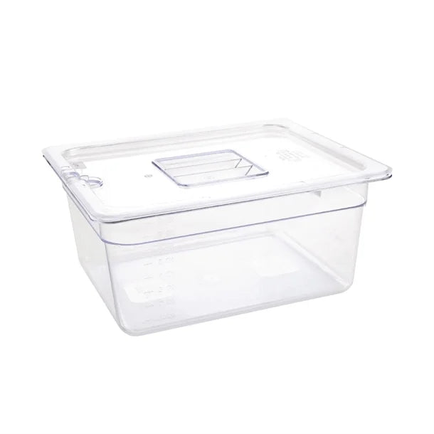 Vogue Polycarbonate 1-2 Gastronorm Container 150mm Clear