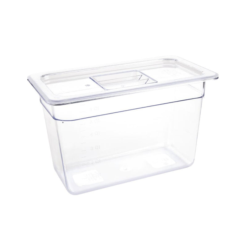 Vogue Polycarbonate 1-3 Gastronorm Container 200mm Clear