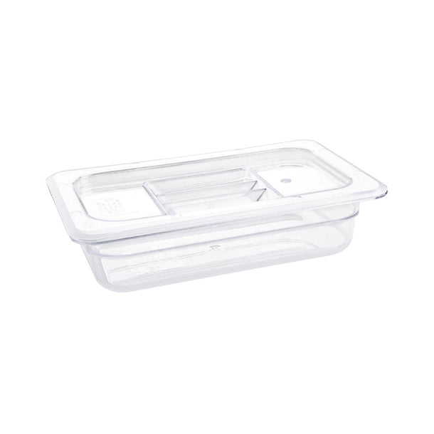 Vogue Polycarbonate 1-4 Gastronorm Container 65mm Clear