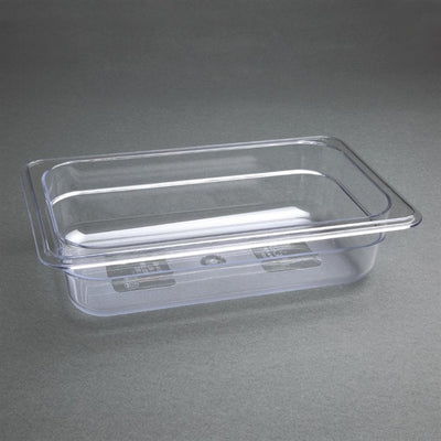 Vogue Polycarbonate 1-4 Gastronorm Container 65mm Clear