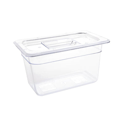 Vogue Polycarbonate 1-4 Gastronorm Container 150mm Clear