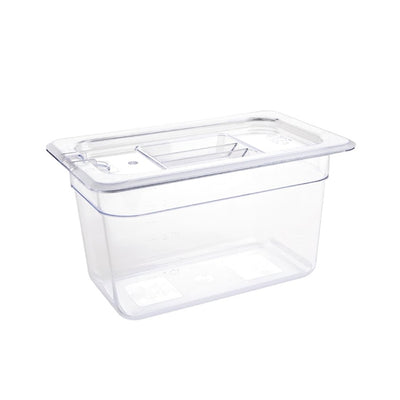 Vogue Polycarbonate 1-4 Gastronorm Container 150mm Clear
