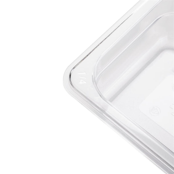Vogue Polycarbonate 1-4 Gastronorm Container 150mm Clear