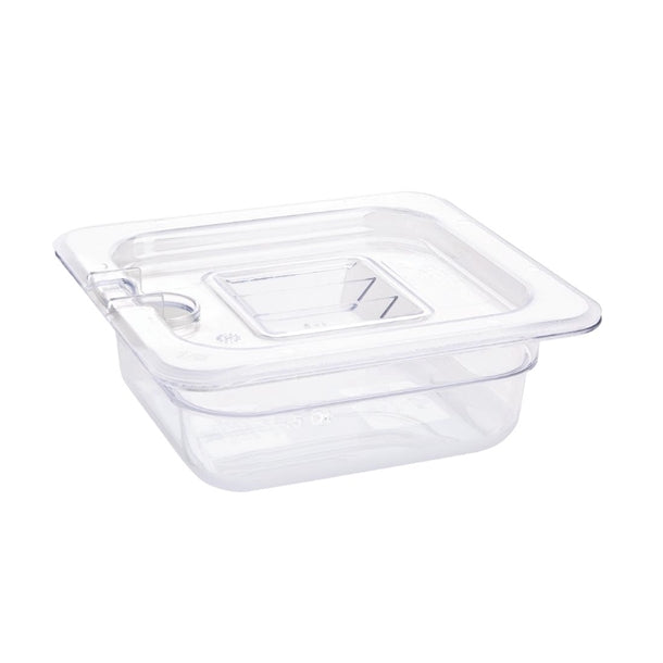 Vogue Polycarbonate 1-6 Gastronorm Container 65mm Clear