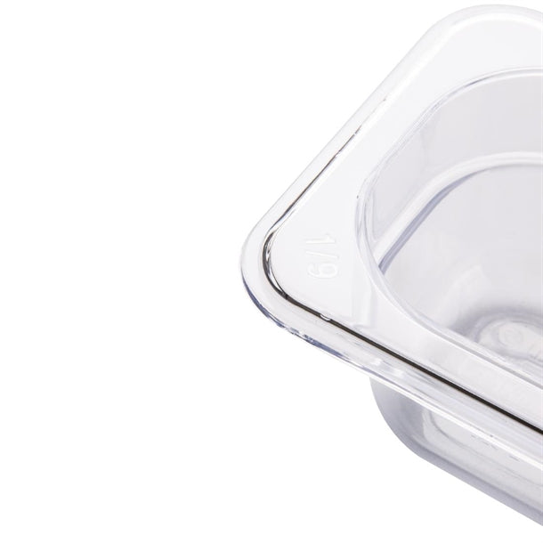 Vogue Polycarbonate 1-9 Gastronorm Container 65mm Clear