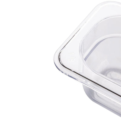 Vogue Polycarbonate 1/9 Gastronorm Container 100mm Clear