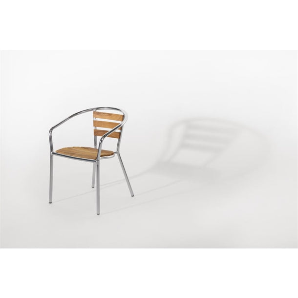 Bolero Aluminium and Ash Chairs (Pack of 4)