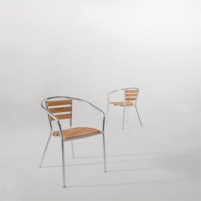 Bolero Aluminium and Ash Chairs (Pack of 4)