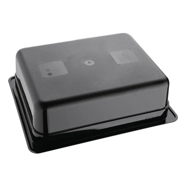 Vogue Polycarbonate 1-2 Gastronorm Container 100mm Black