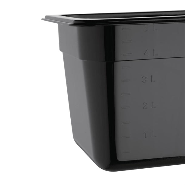 Vogue Polycarbonate 1-3 Gastronorm Container 150mm Black