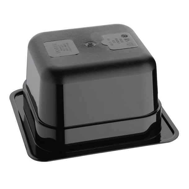 Vogue Polycarbonate 1-6 Gastronorm Container 100mm Black