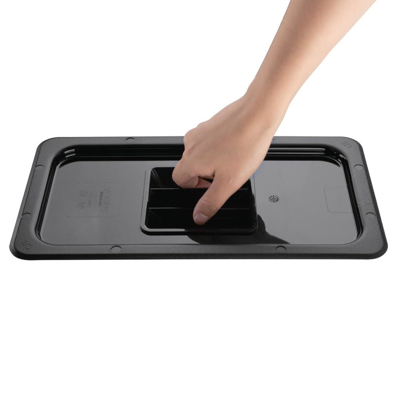 Vogue Polycarbonate 1-3 Gastronorm Lid Black
