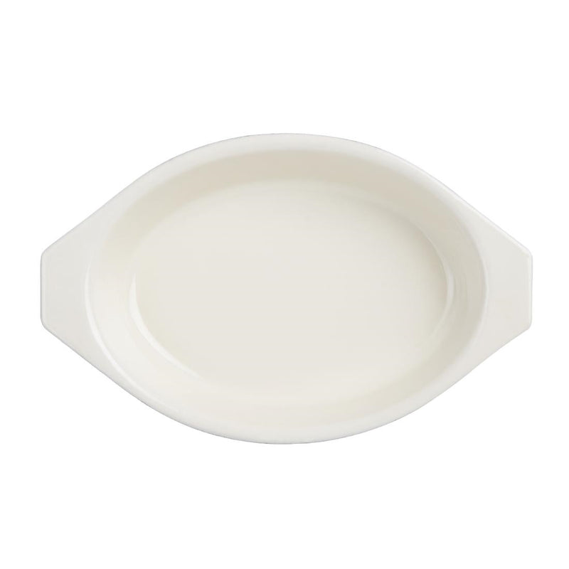 Vogue Black Cast Iron Oval Gratin Dish 650ml