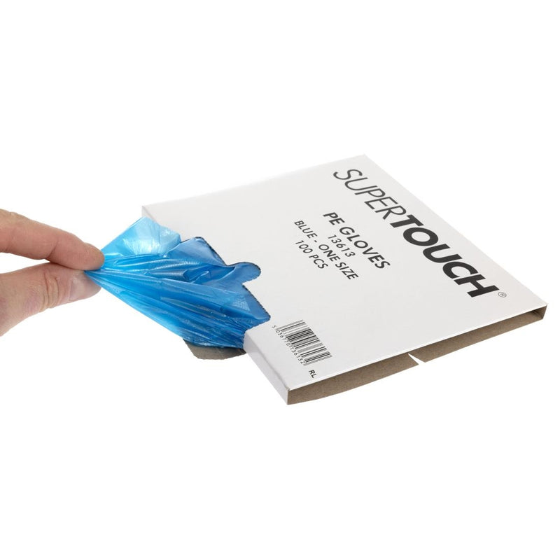 Disposable Powder-Free Polyethylene Gloves Blue (Pack of 100)