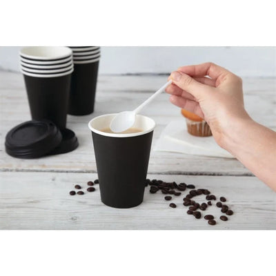 Fiesta Disposable Coffee Cups Single Wall Black 225ml - 8oz (Pack of 50)