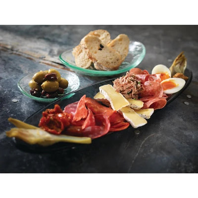 Steelite Scape Smoked Glass Oval Platters 400mm (Pack of 6)