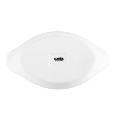 Olympia Whiteware Oval Eared Dishes 204mm (Pack of 6)