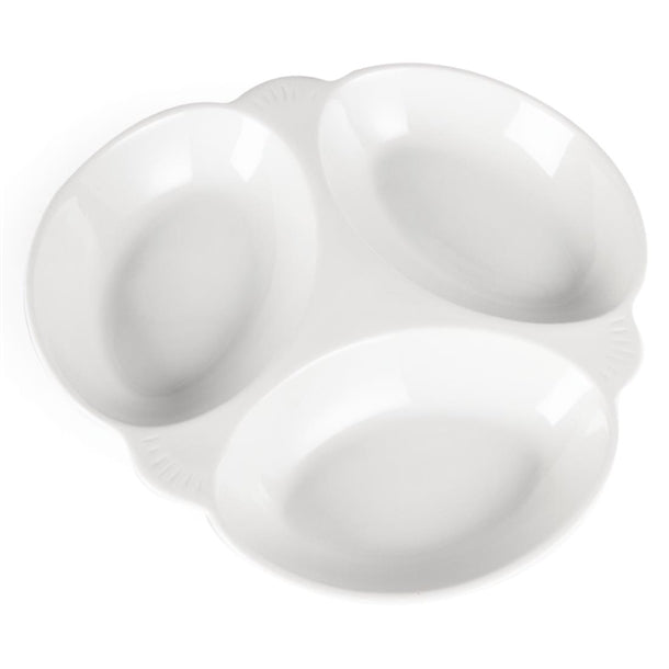 Olympia Vegetable Dishes 3 Section 250mm (Pack of 6)