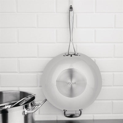 Vogue Tri Wall Wok Flat Base 300mm