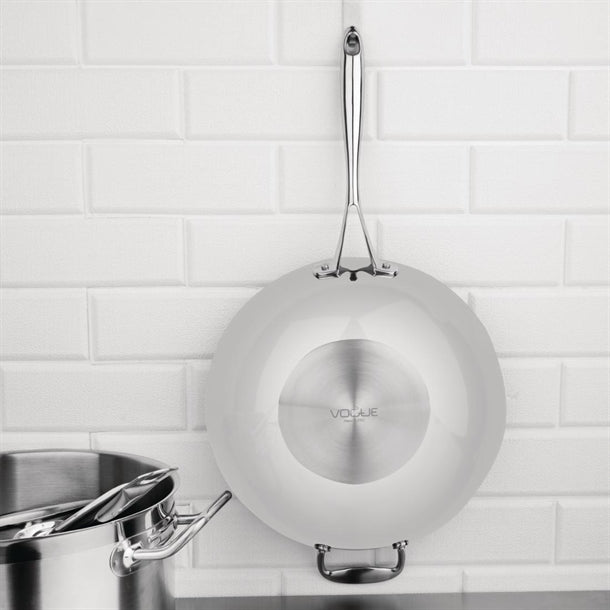 Vogue Tri Wall Wok Flat Base 300mm