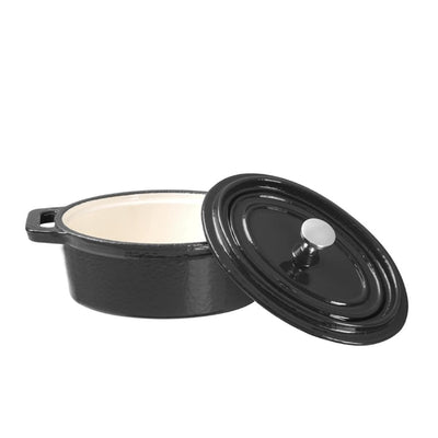 Vogue Cast Iron Round Mini Pot Black