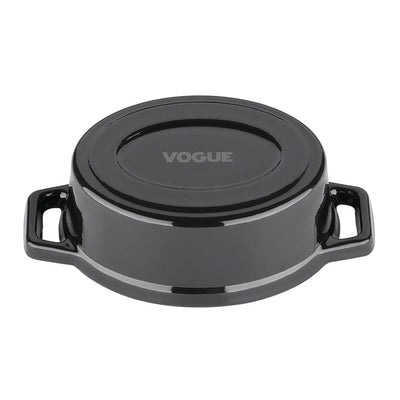 Vogue Cast Iron Round Mini Pot Black