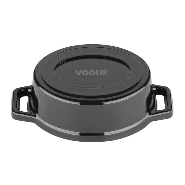 Vogue Cast Iron Round Mini Pot Black