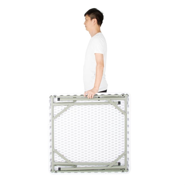 Bolero PE Square Folding Table 3ft White (Single)
