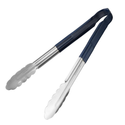 Dark Slate Gray Hygiplas Colour Coded Blue Serving Tongs 11"