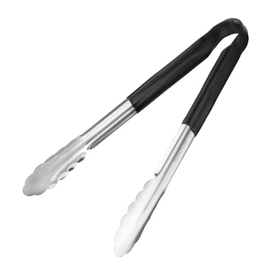Dark Slate Gray Hygiplas Colour Coded Black Serving Tongs 11"