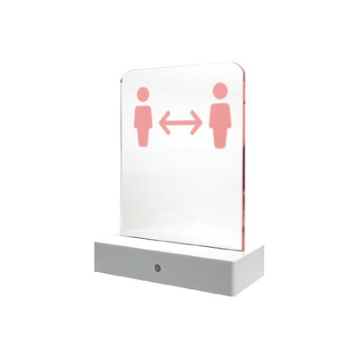 White Smoke Social Distancing Sign with Motion Sensors