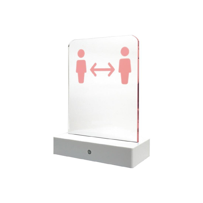 White Smoke Social Distancing Sign with Motion Sensors