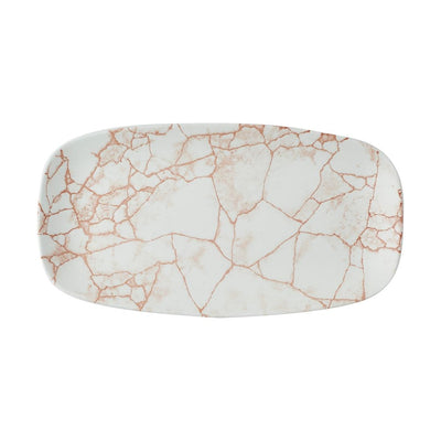 Light Gray Churchill Studio Prints Kintsugi Oblong Plates Coral 325X187mm (Pack of 6)