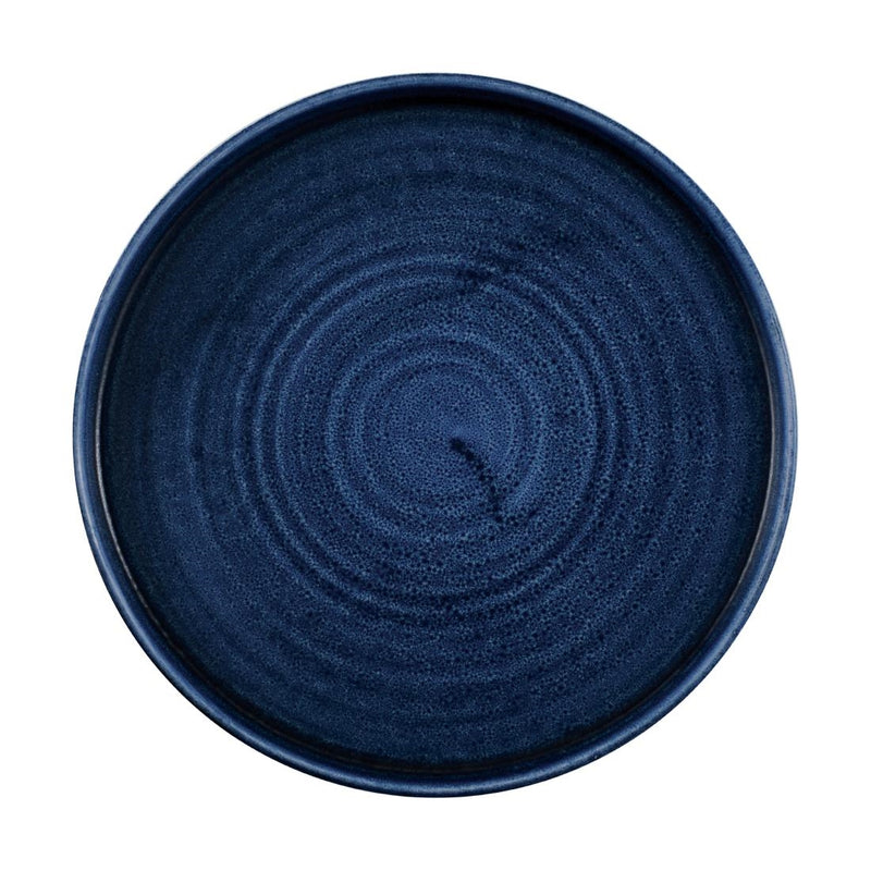 Midnight Blue Churchill Stonecast Plume Walled Plates Ultramarine 260mm (Pack of 6)