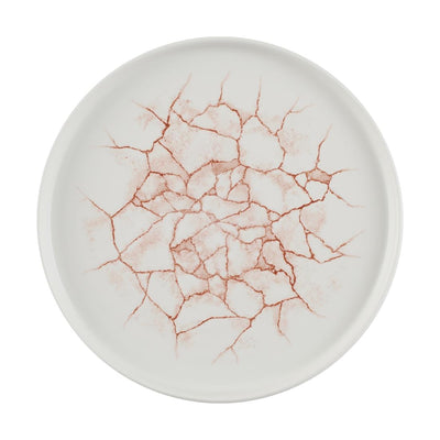 Light Gray Churchill Studio Prints Kintsugi Walled Plates Coral 260mm (Pack of 6)