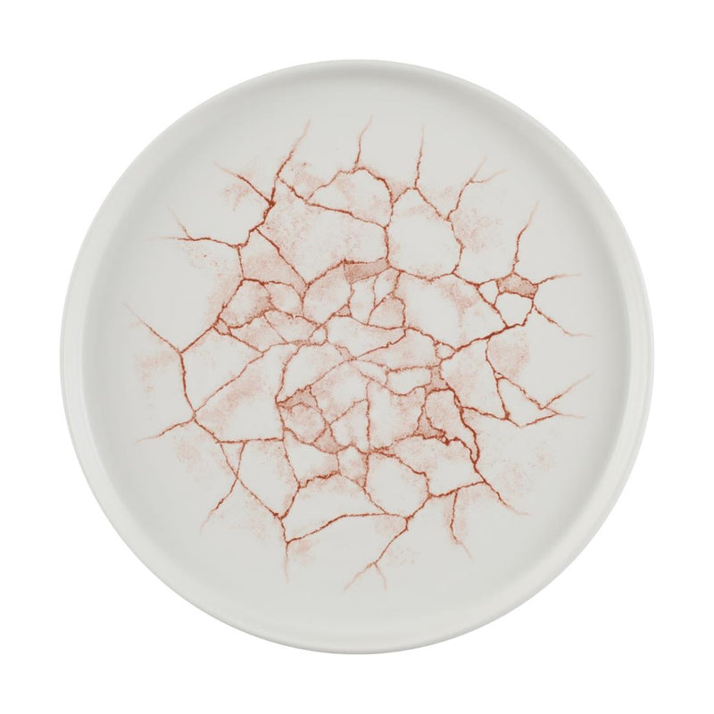 Light Gray Churchill Studio Prints Kintsugi Walled Plates Coral 260mm (Pack of 6)