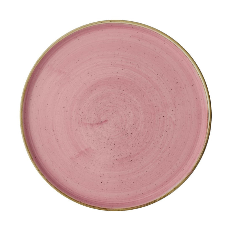 Rosy Brown Churchill Stonecast Walled Plates Pink 260mm (Pack of 6)