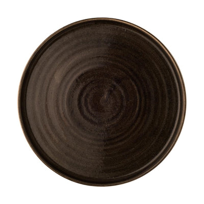 Black Churchill Stonecast Patina Walled Plates Iron Black 260mm (Pack of 6)