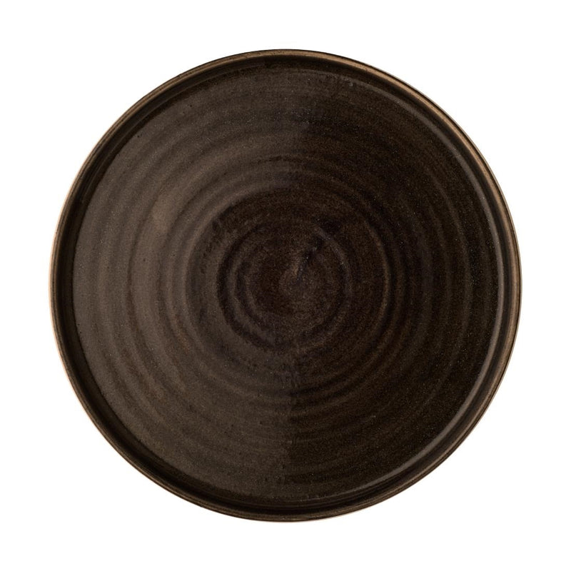 Black Churchill Stonecast Patina Walled Plates Iron Black 260mm (Pack of 6)