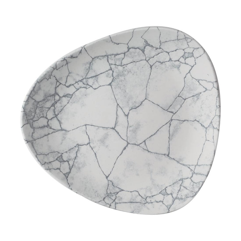 Gray Churchill Studio Prints Kintsugi Pearl Lotus Plates Grey 254mm (Pack of 12)