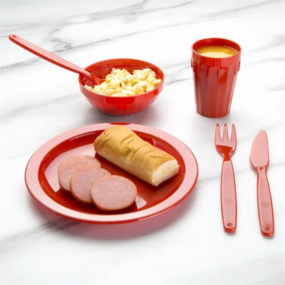 Beige Olympia Kristallon Polycarbonate Plates Red 230mm (Pack of 12)
