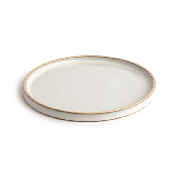 Light Gray Olympia Canvas Flat Round Plate Murano White 250mm (Pack of 6)