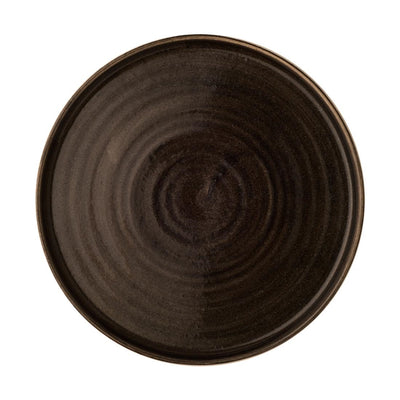 Black Churchill Stonecast Patina Walled Plates Iron Black 220mm (Pack of 6)
