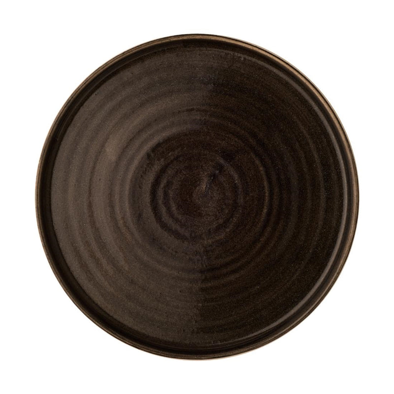 Black Churchill Stonecast Patina Walled Plates Iron Black 220mm (Pack of 6)