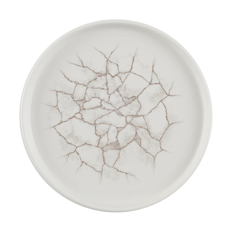 Light Gray Churchill Studio Prints Kintsugi Agate Walled Plates Grey 220mm (Pack of 6)