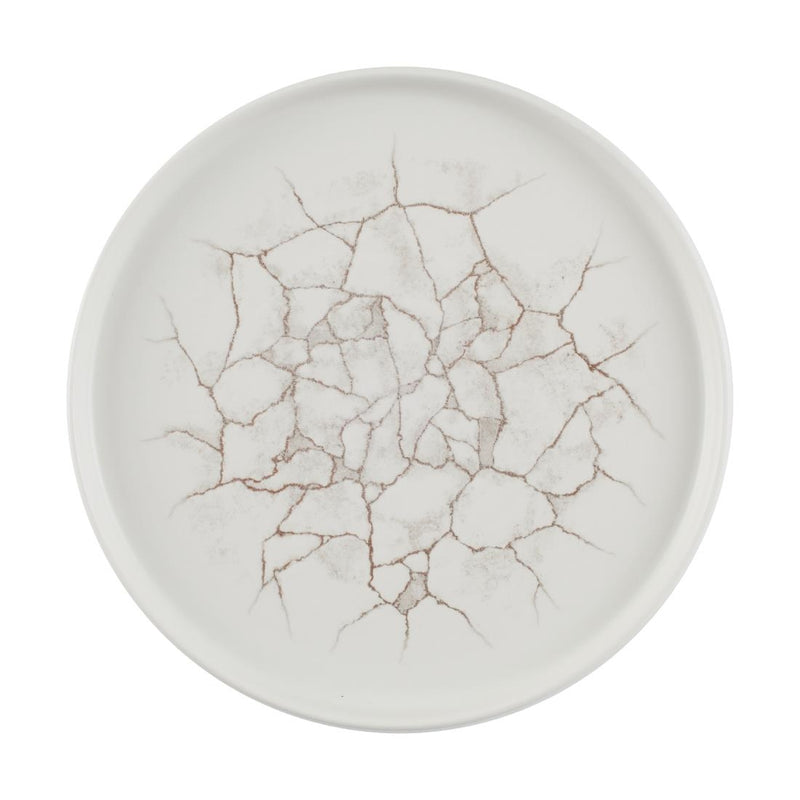Light Gray Churchill Studio Prints Kintsugi Agate Walled Plates Grey 260mm (Pack of 6)