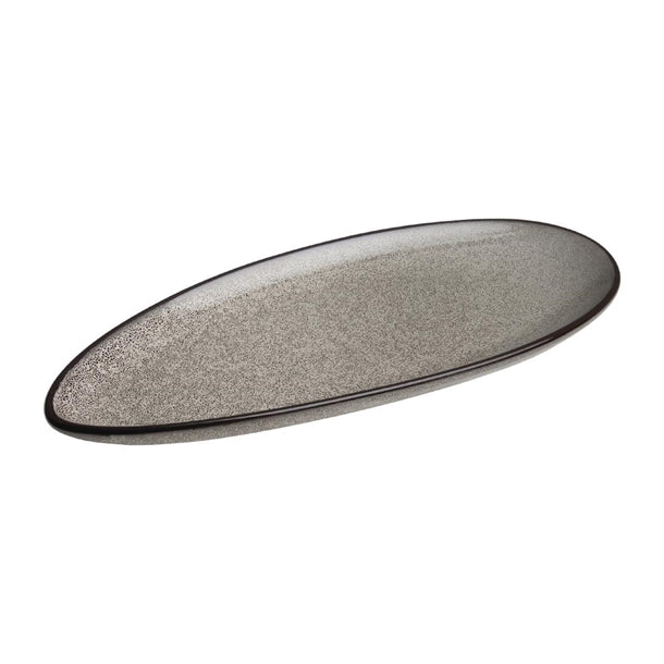 Light Slate Gray Olympia Mineral Leaf Plate 305mm (Pack of 6)